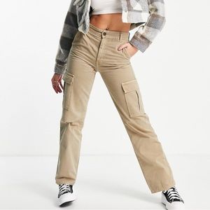 Stradivarius Cargo Pants, Stone, Size 10 petite